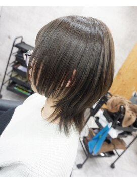 ヘアテリア リュウ 大塚(hair teria ryu) ミディアムウルフ/ウルフボブ/オリーブカラー