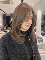 大人可愛いミディアムレイヤー前髪カット髪質改善トリートメント