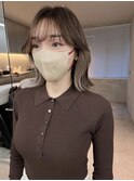 韓国ヘアグレージュカラーブリーチ無し髪質改善イヤリングカラー