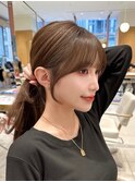 韓国ヘア　2wayバング  レイヤーカット くびれヘア  顔周り
