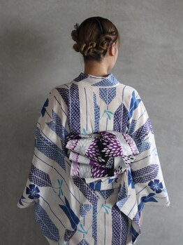 カンナ オーガニック ヘアデザイン(CANNA ORGANIC & HAIR DESIGN)の写真/花火大会や夏祭りにぴったり！美しい浴衣とヘアセットで、特別な瞬間を演出します＊［CANNA/代官山］