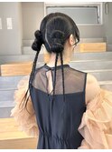 タイトツインリボンヘア