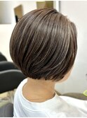 コントラストハイライト/白髪ぼかし/ショートボブ