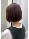 丸みボブ×ラベンダーピンク