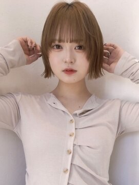 ソレイユトウキョウシブヤ(SOLEIL TOKYO shibuya) ボブレイヤー顔まわりレイヤー外はね王道ベージュ