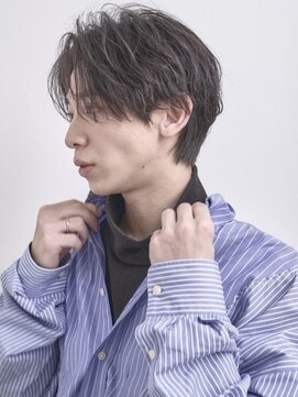 ナナローネス 渋谷(nana loness) メンズパーマ マッシュヘア センターパート ニュアンスパーマ
