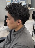 メンズ無造作ショートパーマシャドウパーマショート刈り上げ