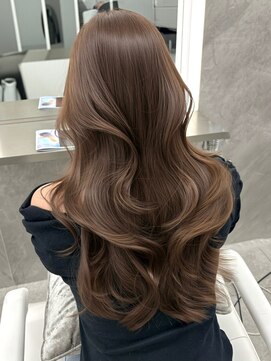 マウルルナ(MAEUL luna) ブリーチなしダブルカラー　ミルクブラウン　レイヤーカット