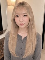 リコ ヘアアンドリラクゼーション 名駅店(LICO HAIR&RELAXATION) ハイトーンミルクティーベージュ ハッシュカット