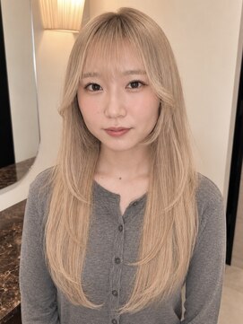 リコ ヘアアンドリラクゼーション 名駅店(LICO HAIR&RELAXATION) ハイトーンミルクティーベージュ ハッシュカット