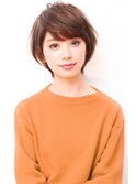アシメショートエアリーショートグレージュナチュラルボブ