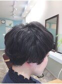 デザインショートパーマヘア
