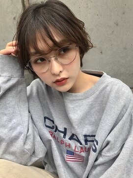 ロンドプランタン 恵比寿(Lond Printemps) 前髪パーマ夏ショートビターヌーディカラー【中居】