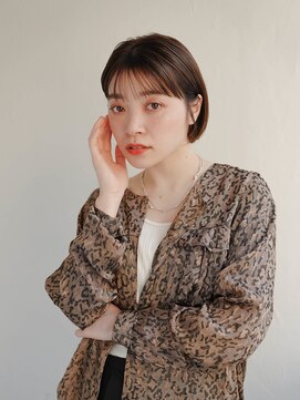 ムク 甲府(muku.) 前髪/マチルダボブ/ピンクベージュインナー/グレージュ[甲府駅]