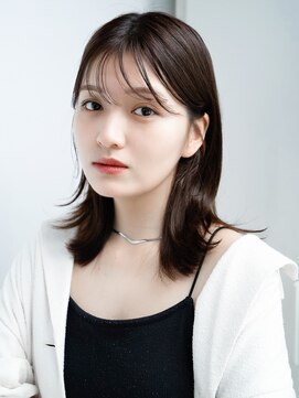 エインアンリー 表参道(AIN.ANLY.) シンプルストレートぱっつん前髪薄めバングエアリーカールデジパ