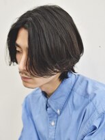 センターパートニュアンスパーマワンカールパーマ韓国コンマヘア