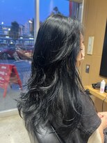 オーガニック ライフ 若葉 鶴ヶ島(organic+life) 10代20代ブルーブラックロングウルフ韓国風ヨシンモリスタイル