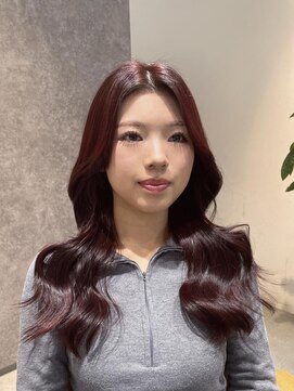 アリーズ(ALLYS) ブリーチなし透明感ボルドーカラー◎寺西