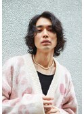 メンズ・ダークアッシュ×ミディアムメンズパーマ