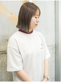 ニュアンスカラー/グレージュ/ツヤ髪スタイル/髪質改善/縮毛矯正