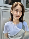 ”大人ボブ×オリーブベージュ”