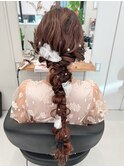 ロングヘアの編みおろし【清板】