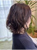 レイヤーパーマ×ミントベージュ