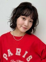 デジタルパーマ　ブルーブラック　イメチェン　垢抜けヘア