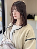 トナリ(tonari)&nbsp;ピンクベージュ　小顔バング　内巻きミディアム【鹿児島中央】