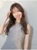 くびれシルエット/顔周りレイヤー/抜け感ロング/夏/大人可愛い