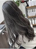 ハイライト韓国風グレージュイルミナカラーレイヤーカット堺東
