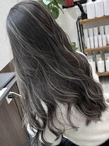 ベルヘアーデザイン 堺東(Belle hair Design)&nbsp;ハイライト韓国風グレージュイルミナカラーレイヤーカット堺東