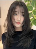 韓国風レイヤー＆透明感グレージュ