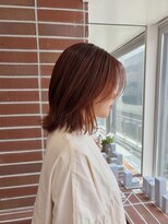 ルームヒゴバシ(room higobashi) 伸ばしかけを楽しむ♪オレンジベージュのミディアムレイヤー