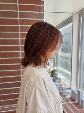 ルームヒゴバシ(room higobashi) 伸ばしかけを楽しむ♪オレンジベージュのミディアムレイヤー