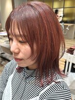 ヘアポケット スタイル店(HAIR POCKET) チェリーピンク外ハネミディ