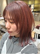 ヘアポケット スタイル店(HAIR POCKET) チェリーピンク外ハネミディ