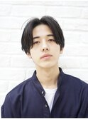 センターパート/ソフトツーブロック/黒髪