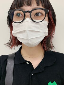 キー(kii) ピンク/インナーカラー/20代/30代/眉上