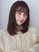 ガーデンヨコハマエスト(GARDEN YOKOHAMA est)&nbsp;似合わせカット　イメチェン　フルバング　レイヤー　ベージュ