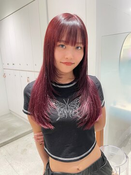 ローウェシェア(Louwe/share) ディープレッドにザクザクレイヤー