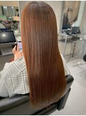 大人可愛い透明感立体感グレージュ×エアストレート