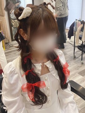 ヘアセット アリエス 新宿駅前店(aries) *.毛先出しくまみみハーフツイン.+
