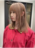 ミルクティーベージュフェイスレイヤーカットウルフレイヤー