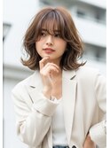 韓国風フロントレイヤーボブ×アッシュブラウン