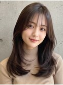 大人可愛い20代30代40代 セミロング×フェイスレイヤー