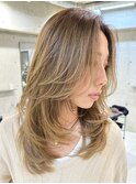 ハイライトレイヤーカットダブルカラーイルミナカラー縮毛矯正