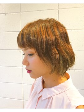 リラ ヘア サロン(rela hair salon) ボブ×ゆるパーマ×ハイライト