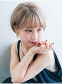 【aRietta秋山すみれ】ホワイトベージュ シースルー ショート