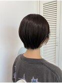 【小顔】丸みショート、イヤリングカラー、無造作前髪パーマ10代